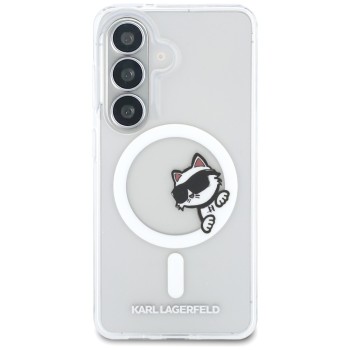 Калъф Karl Lagerfeld IML Choupette Peekaboo Logo MagSafe (KLHMS26S6HCPSCT) - Samsung Galaxy S26 - Бял