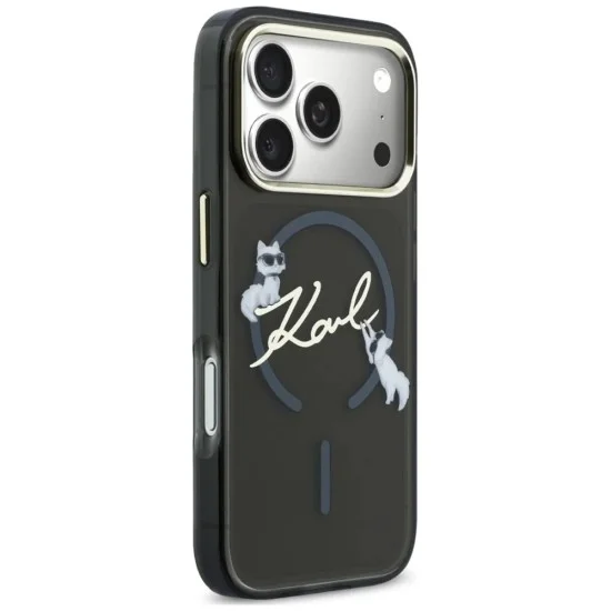 Karl Lagerfeld - IML Choupette and Karl Script Logo MagSafe (KLHMP18L5HKSCAK) - iPhone 18 Pro / iPhone 17 Pro - Black