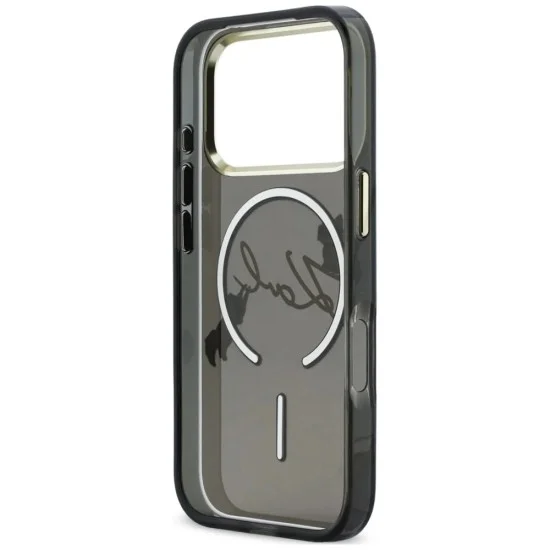 Karl Lagerfeld - IML Choupette and Karl Script Logo MagSafe (KLHMP18L5HKSCAK) - iPhone 18 Pro / iPhone 17 Pro - Black