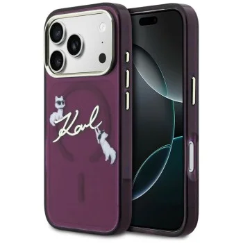 Калъф Karl Lagerfeld - IML Choupette and Karl Script Logo MagSafe (KLHMP18L5HKSCAR) - iPhone 18 Pro / iPhone 17 Pro - Бордо