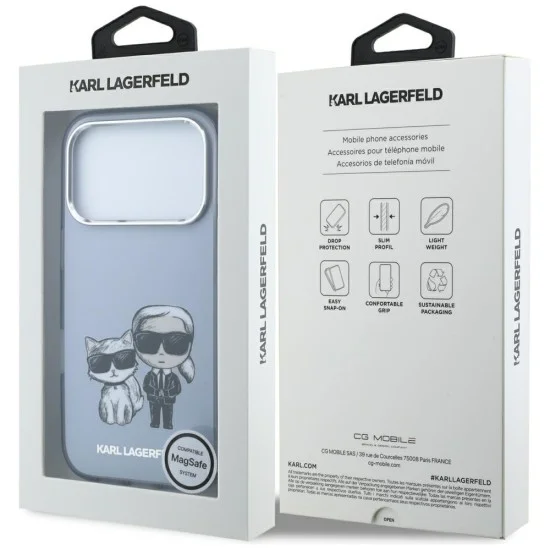Калъф Karl Lagerfeld IML KC Bodies Sketch Print MagSafe (KLHMP18L6HKCIDB) - iPhone 18 Pro / iPhone 17 Pro - Син