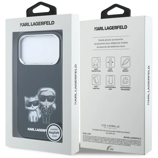 Калъф Karl Lagerfeld IML KC Bodies Sketch Print MagSafe (KLHMP18L6HKCIDK) - iPhone 18 Pro / iPhone 17 Pro - Черен