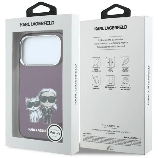 Калъф Karl Lagerfeld IML KC Bodies Sketch Print MagSafe (KLHMP18L6HKCIDR) - iPhone 18 Pro / iPhone 17 Pro - Бордо