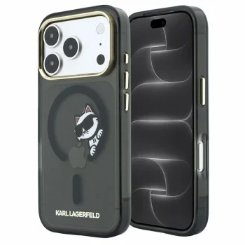 Калъф Karl Lagerfeld - IML Peekaboo Print and Metal Frame MagSafe (KLHMP18L6HCPSCK) - iPhone 18 Pro / iPhone 17 Pro - Черен