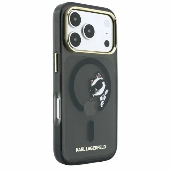 Калъф Karl Lagerfeld - IML Peekaboo Print and Metal Frame MagSafe (KLHMP18X6HCPSCK) - iPhone 18 Pro Max / iPhone 17 Pro Max - Черен
