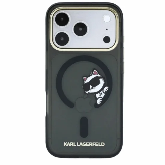 Калъф Karl Lagerfeld - IML Peekaboo Print and Metal Frame MagSafe (KLHMP18X6HCPSCK) - iPhone 18 Pro Max / iPhone 17 Pro Max - Черен