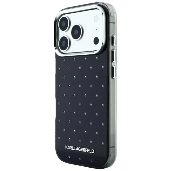 Калъф Karl Lagerfeld IML Rhinestones and Electroplated Logo (KLHCP18L6HCRDKLK) - iPhone 18 Pro / iPhone 17 Pro - Черен