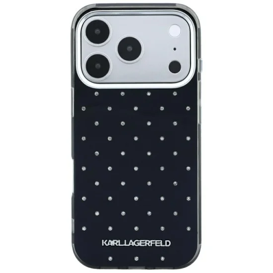 Калъф Karl Lagerfeld IML Rhinestones and Electroplated Logo (KLHCP18L6HCRDKLK) - iPhone 18 Pro / iPhone 17 Pro - Черен