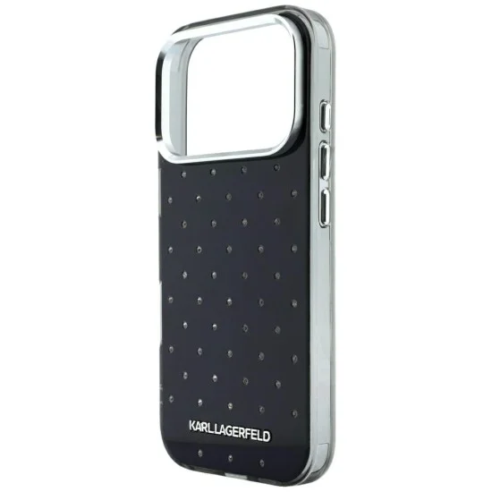 Калъф Karl Lagerfeld IML Rhinestones and Electroplated Logo (KLHCP18L6HCRDKLK) - iPhone 18 Pro / iPhone 17 Pro - Черен