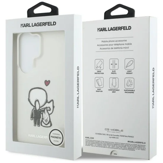 Калъф Karl Lagerfeld IML with K&C Back Logo MagSafe (KLHMS26L6HKCBHH) - Samsung Galaxy S26 Ultra - Бял