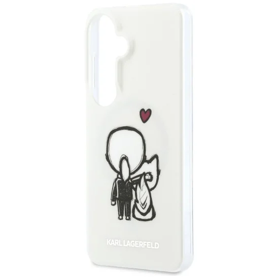 Калъф Karl Lagerfeld IML with K&C Back Logo MagSafe (KLHMS26S6HKCBHH) - Samsung Galaxy S26 - Бял