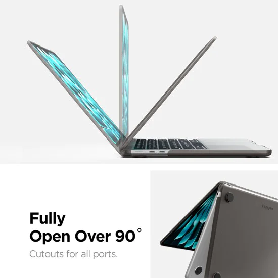Калъф за MacBook Air 13 (2022 / 2024 / 2025 / 2026) - Airskin - Spigen - Черен (Frost Black)