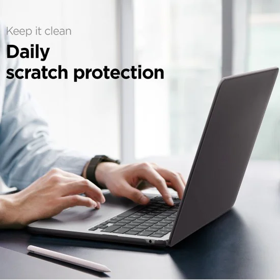 Калъф за MacBook Air 13 (2022 / 2024 / 2025 / 2026) - Airskin - Spigen - Черен (Frost Black)