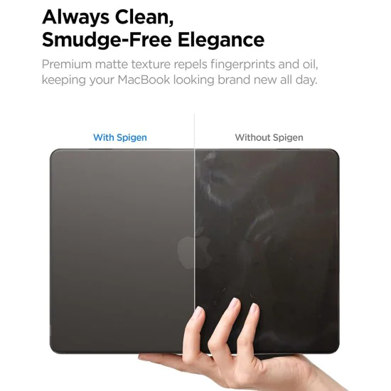 Калъф за MacBook Air 13 (2022 / 2024 / 2025 / 2026) - Airskin - Spigen - Черен (Frost Black)