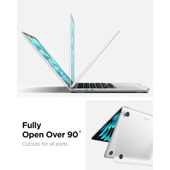 Калъф за MacBook Air 13 (2022 / 2024 / 2025 / 2026) - Airskin - Spigen - Прозрачен (Frost Clear)