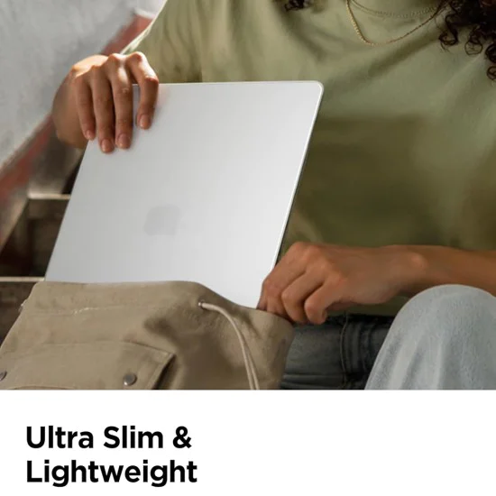 Калъф за MacBook Air 13 (2022 / 2024 / 2025 / 2026) - Airskin - Spigen - Прозрачен (Frost Clear)