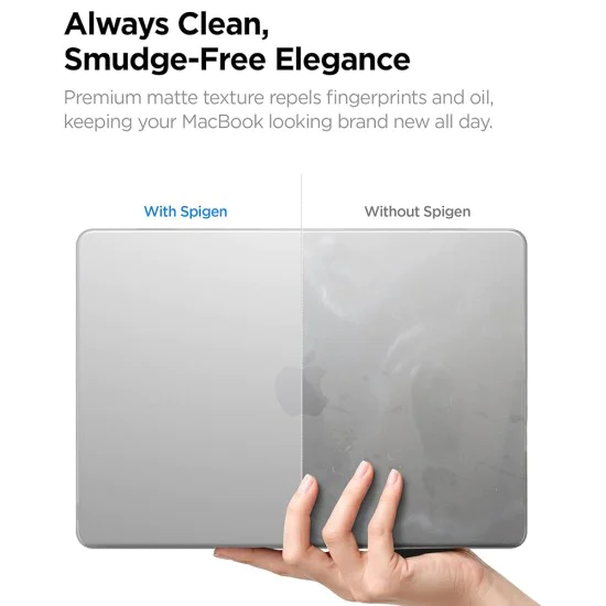 Калъф за MacBook Air 13 (2022 / 2024 / 2025 / 2026) - Airskin - Spigen - Прозрачен (Frost Clear)