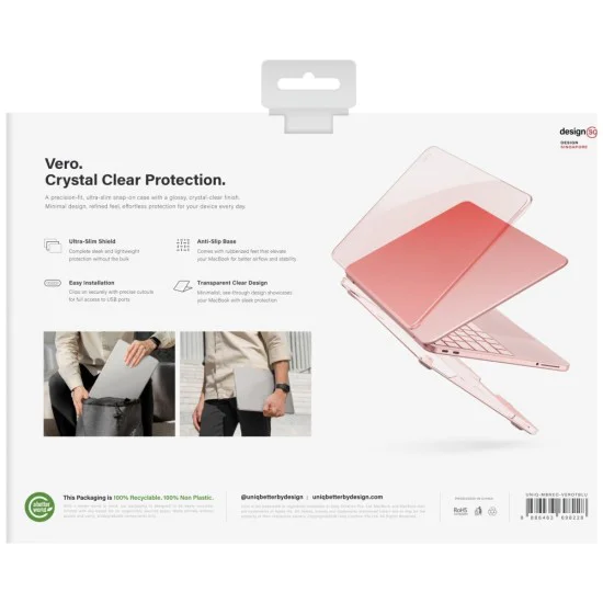 Калъф за MacBook Neo 13 - UNIQ Vero - Розов (Tinted Blush)