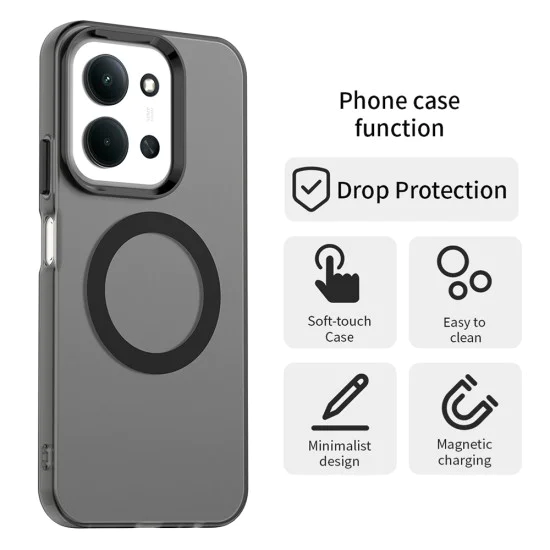 Калъф MagSafe – Xiaomi Redmi 15C 4G / 15C 5G / Poco C85 4G – Techsuit CandyCase – Черен