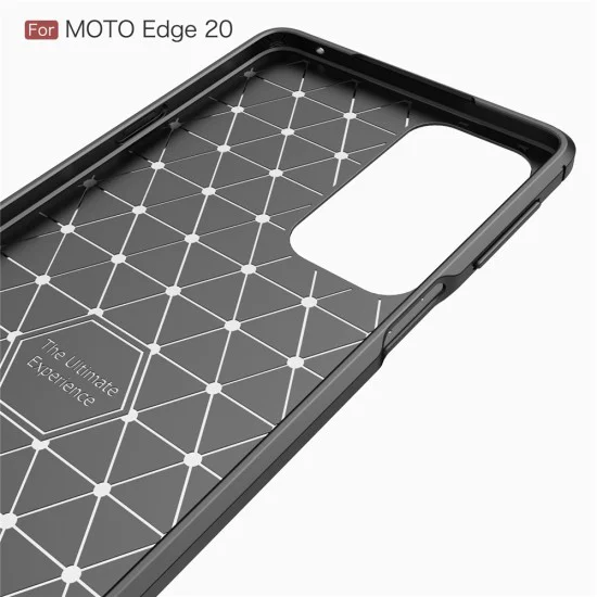 Калъф за Motorola Edge 20 - Carbon Silicone - Черен