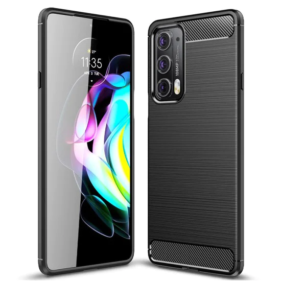 Калъф за Motorola Edge 20 - Carbon Silicone - Черен