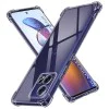 Калъф за Motorola Edge 30 Fusion - Techsuit - Удароустойчив Clear Silicone - Опушено Черен