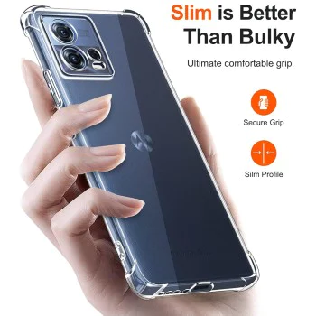 Калъф за Motorola Edge 30 Fusion - Удароустойчив прозрачен силикон - прозрачен
