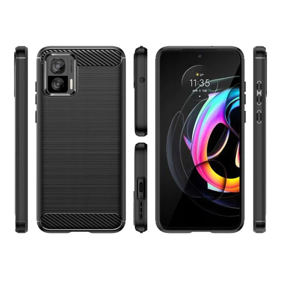 Калъф за Motorola Edge 30 Neo - Carbon Silicone - Черен
