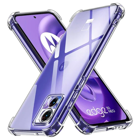 Калъф за Motorola Edge 30 Neo - Удароустойчив прозрачен силикон - прозрачен
