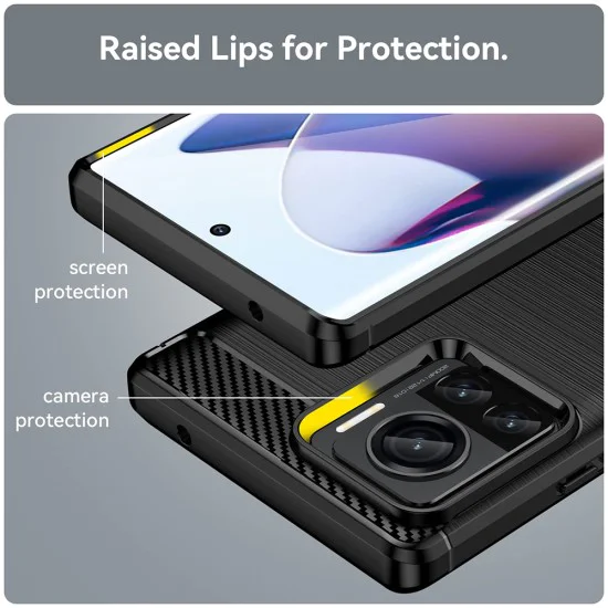 Калъф за Motorola Edge 30 Ultra - Carbon Silicone - Черен