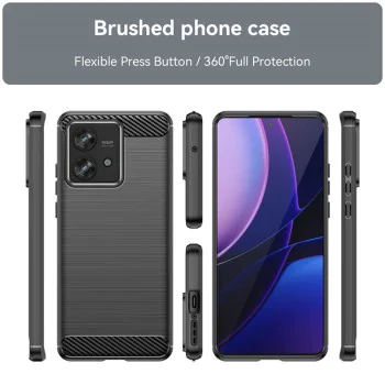 Калъф за Motorola Edge 40 Neo - Carbon Silicone - Черен