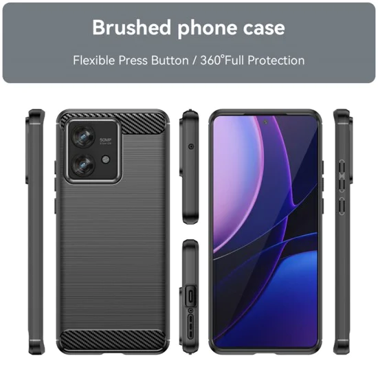 Калъф за Motorola Edge 40 Neo - Carbon Silicone - Черен