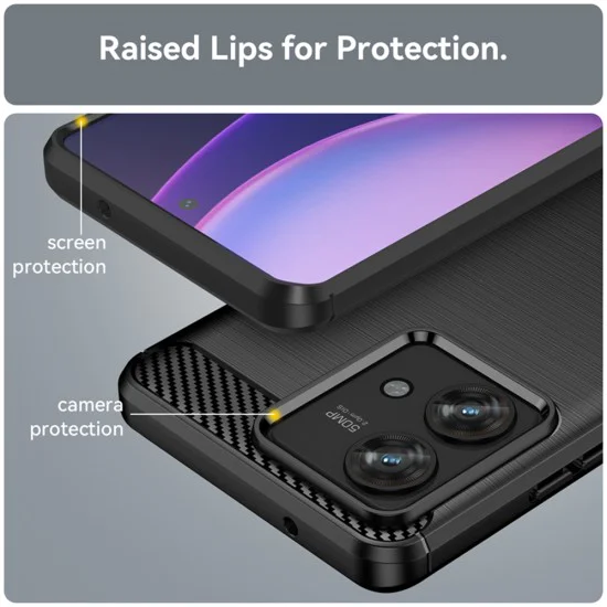 Калъф за Motorola Edge 40 Neo - Carbon Silicone - Черен