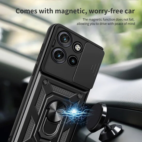 Калъф за Motorola Edge 50 - CamShield Series - черен