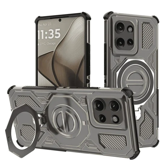 Калъф за Motorola Edge 50 - Carbon Shield PRO - Smoke Black