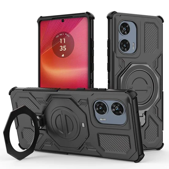 Калъф за Motorola Edge 50 Fusion - Carbon Shield PRO - Черен
