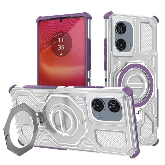 Калъф за Motorola Edge 50 Fusion - Carbon Shield PRO - Лилав прозрачен