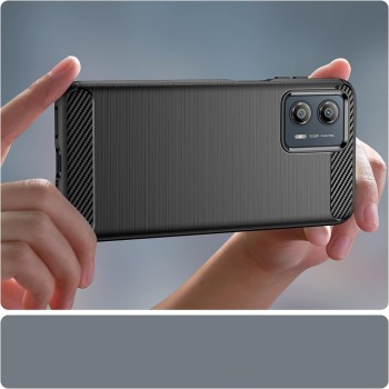 Калъф за Motorola Edge 50 Fusion - Carbon Silicone - Черен