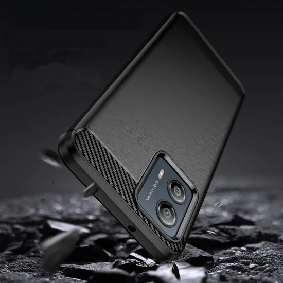 Калъф за Motorola Edge 50 Fusion - Carbon Silicone - Черен