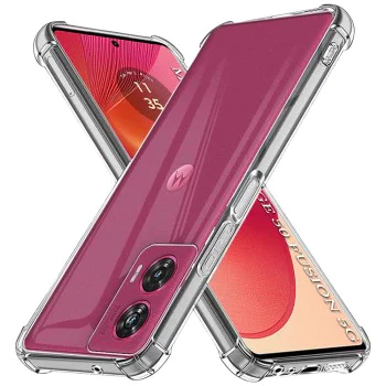 Калъф за Motorola Edge 50 Fusion - Удароустойчив прозрачен силикон - прозрачен