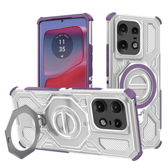 Калъф за Motorola Edge 50 Pro - Carbon Shield PRO - Лилав прозрачен