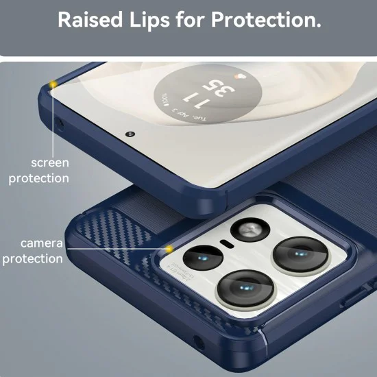 Калъф за Motorola Edge 50 Pro - Carbon Silicone - Черен