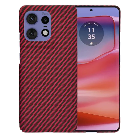 Калъф за Motorola Edge 50 Pro - Carbonite FiberShell - Червен