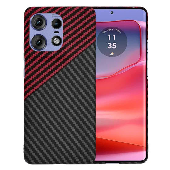 Калъф за Motorola Edge 50 Pro - Carbonite FiberShell - Red Vortex