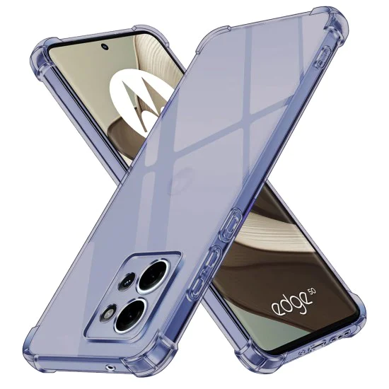 Калъф за Motorola Edge 50 - Techsuit - Удароустойчив Clear Silicone - Опушено Черен