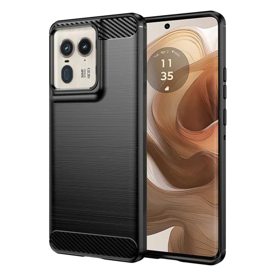 Калъф за Motorola Edge 50 Ultra - Carbon Silicone - Черен