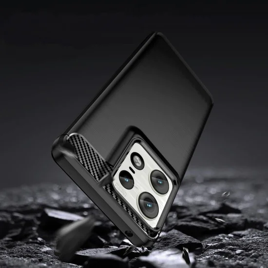 Калъф за Motorola Edge 50 Ultra - Carbon Silicone - Черен