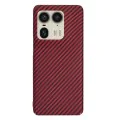 Калъф за Motorola Edge 50 Ultra - Carbonite FiberShell - Червен