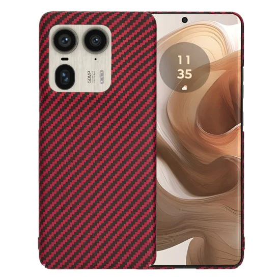 Калъф за Motorola Edge 50 Ultra - Carbonite FiberShell - Червен