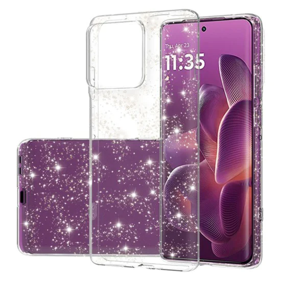 Калъф за Motorola Edge 60 / Edge 60 Fusion - Techsuit - Серия SparkleSkin - Прозрачен